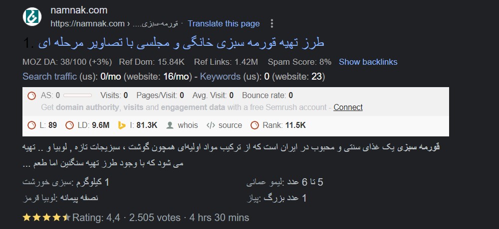 ریچ اسنیپت دستور پخت